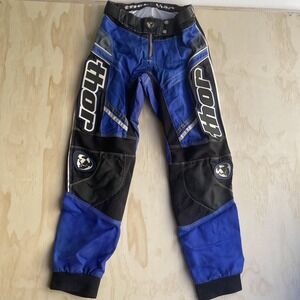 Thor Pants Mens 30 Blue Black Motocross Racing Padded Adjustable Waist MX Gear